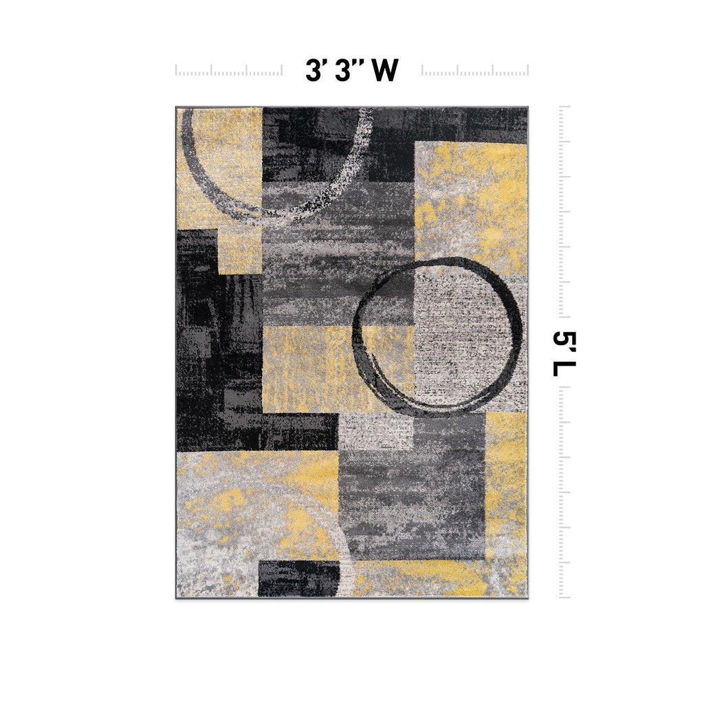 World Rug Gallery Abstract Polypropylene Machine-Made Circle Area Rug