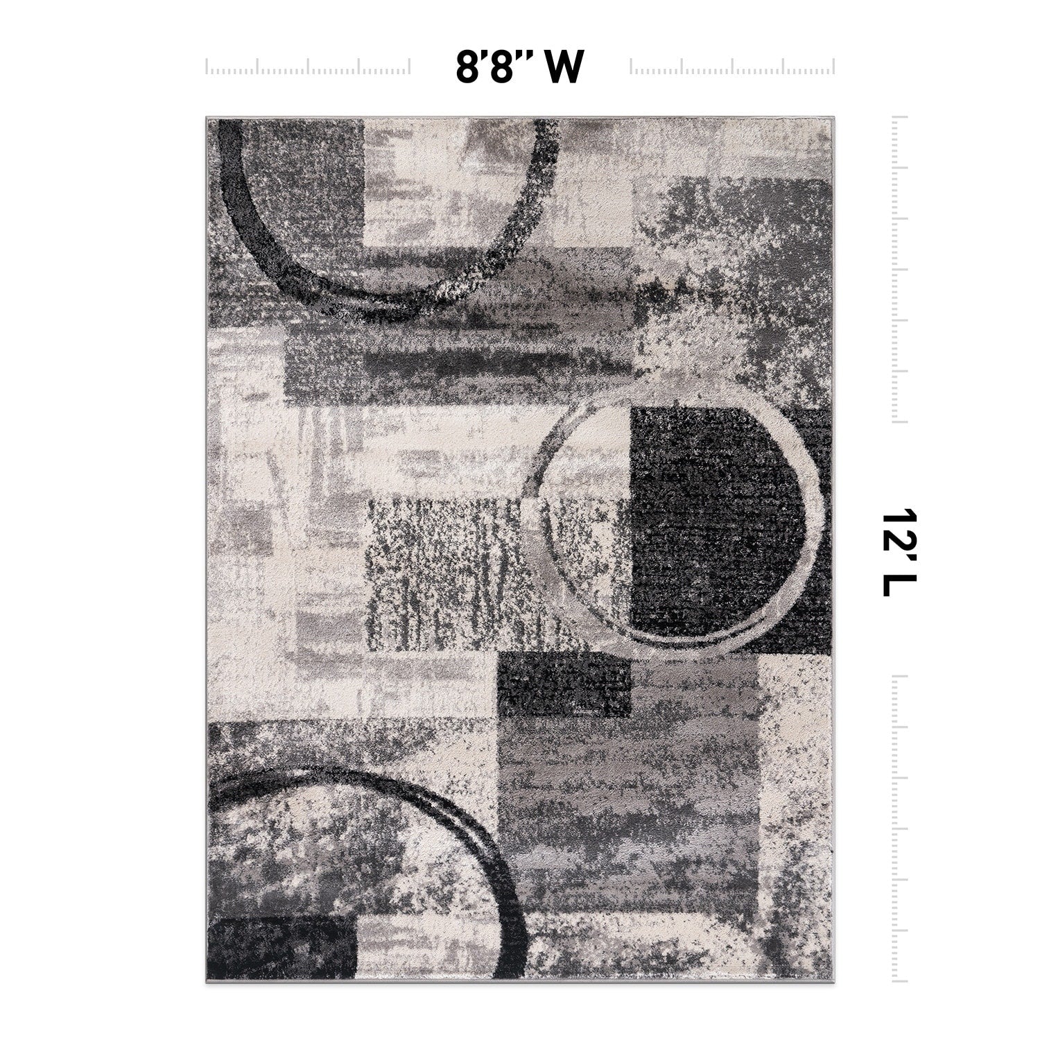 World Rug Gallery Abstract Polypropylene Machine-Made Circle Area Rug