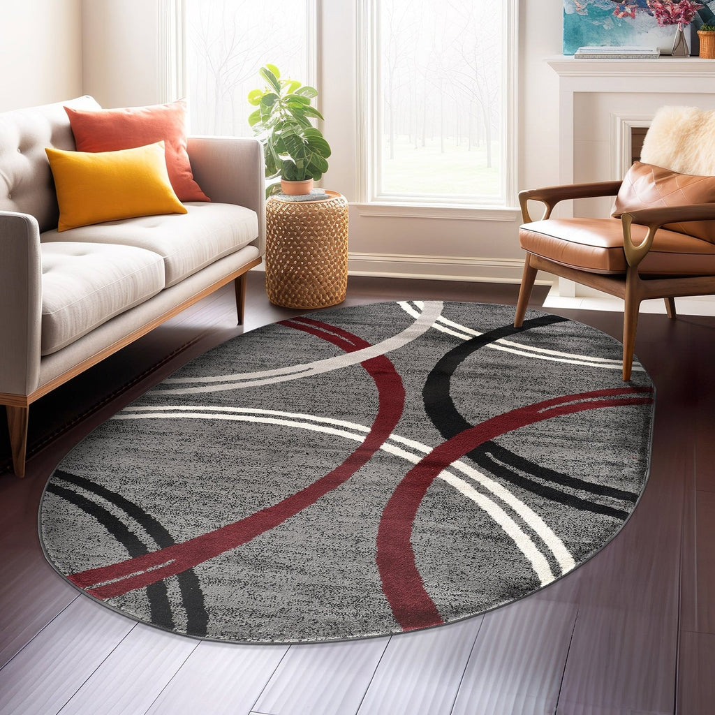 World Rug Gallery Contemporary Abstract Circles Design Area Rug