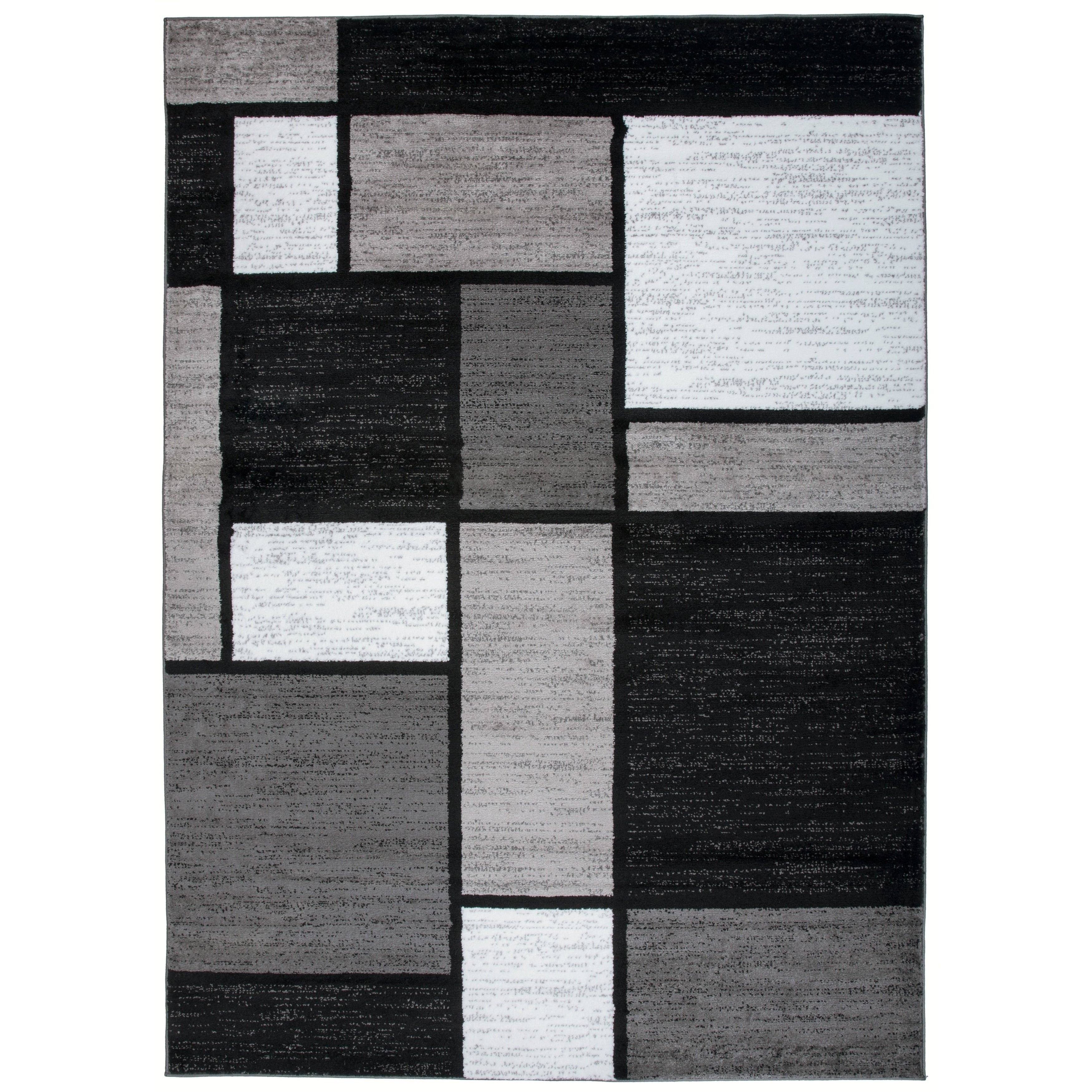 World Rug Gallery Contemporary Modern Boxed Color Block Area Rug