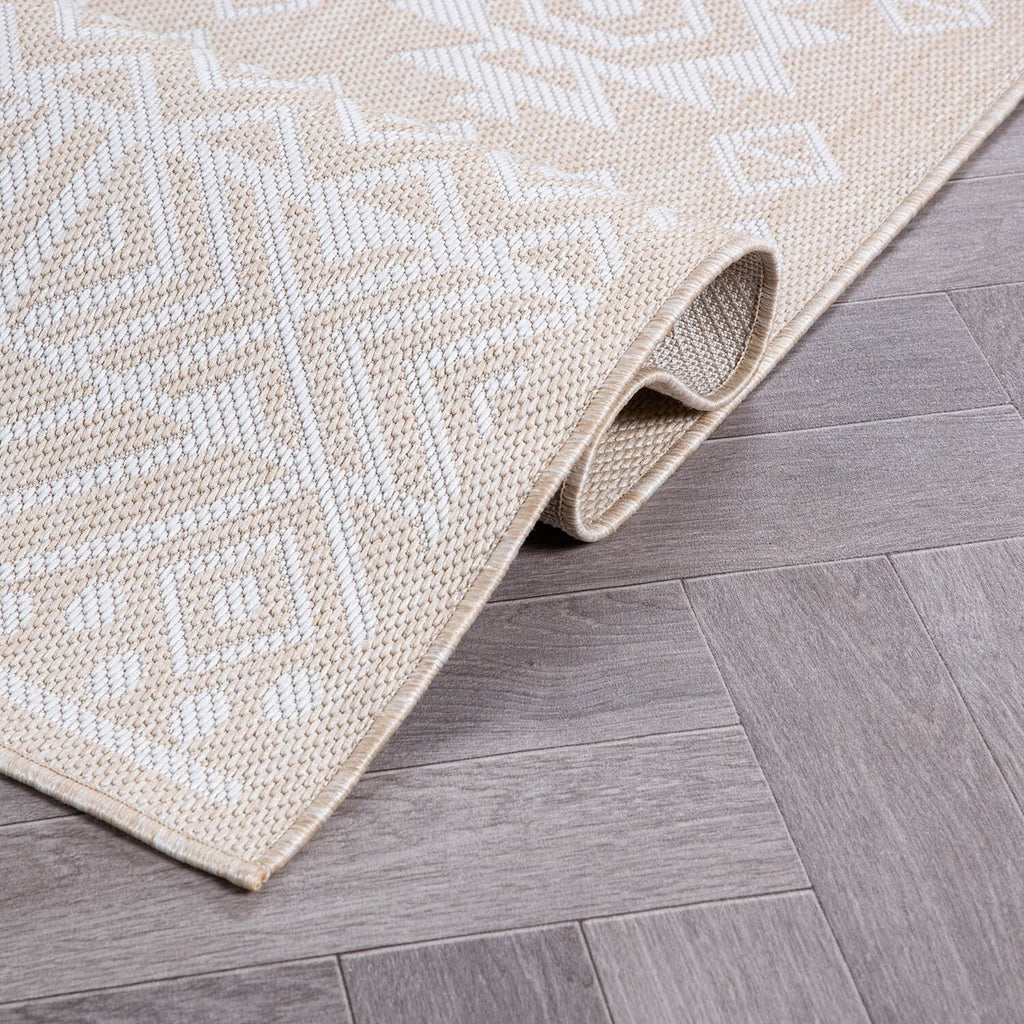 World Rug Gallery Distressed Geometric Bohemian Textured Flat Weave Indoor/Outdoor Area Rug