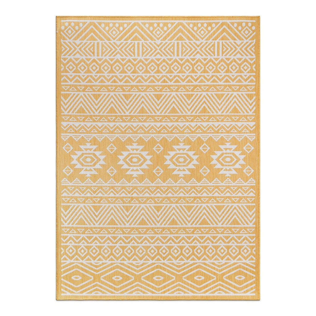 World Rug Gallery Distressed Geometric Bohemian Textured Flat Weave Indoor/Outdoor Area Rug