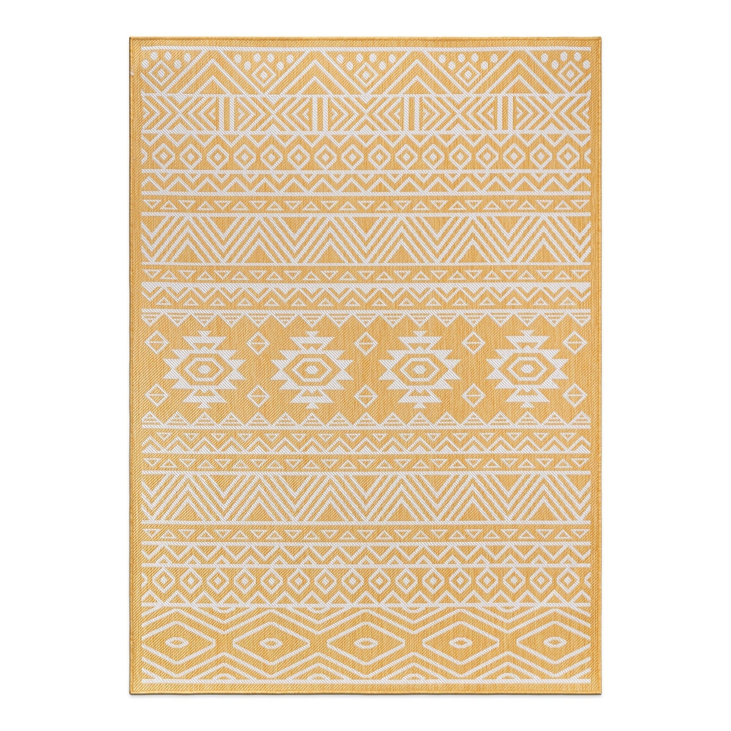 World Rug Gallery Distressed Geometric Bohemian Textured Flat Weave Indoor/Outdoor Area Rug