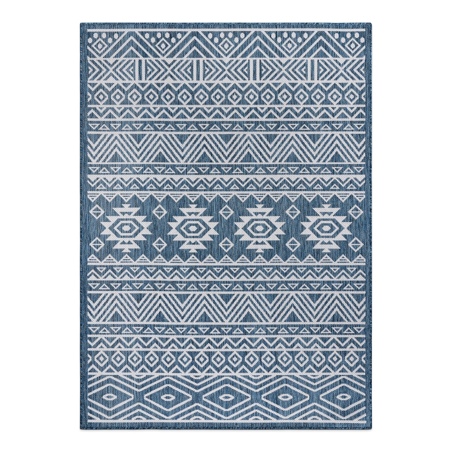 World Rug Gallery Distressed Geometric Bohemian Textured Flat Weave Indoor/Outdoor Area Rug