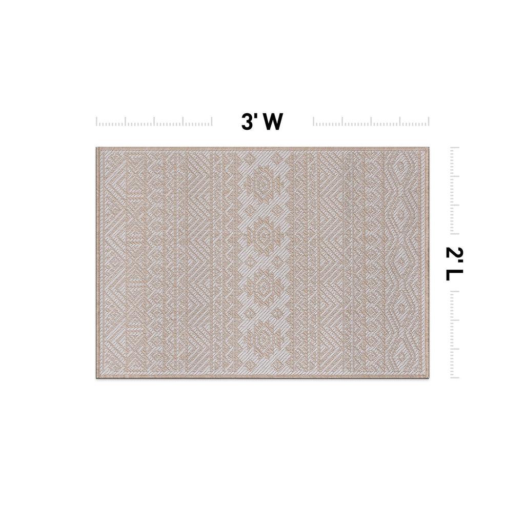 World Rug Gallery Distressed Geometric Bohemian Textured Flat Weave Indoor/Outdoor Area Rug