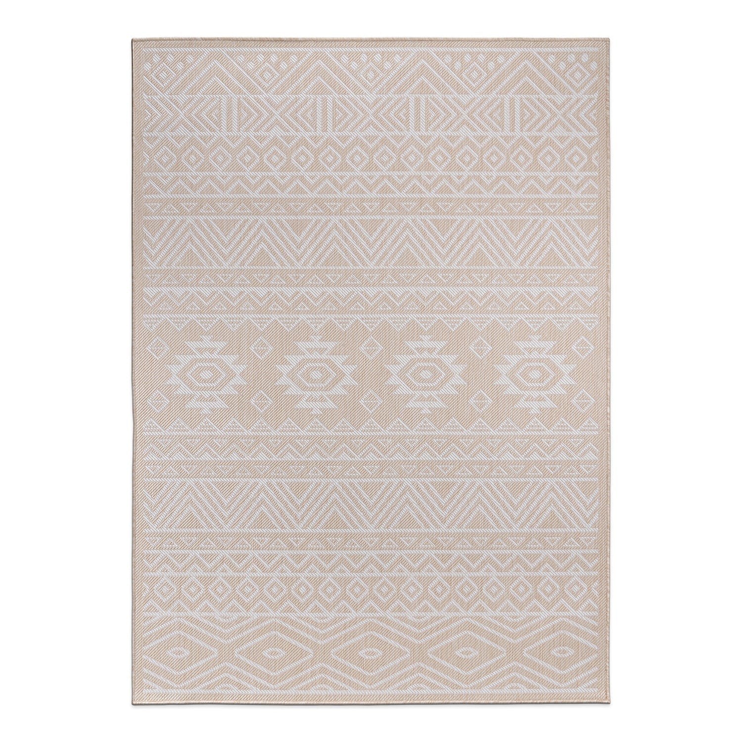 World Rug Gallery Distressed Geometric Bohemian Textured Flat Weave Indoor/Outdoor Area Rug