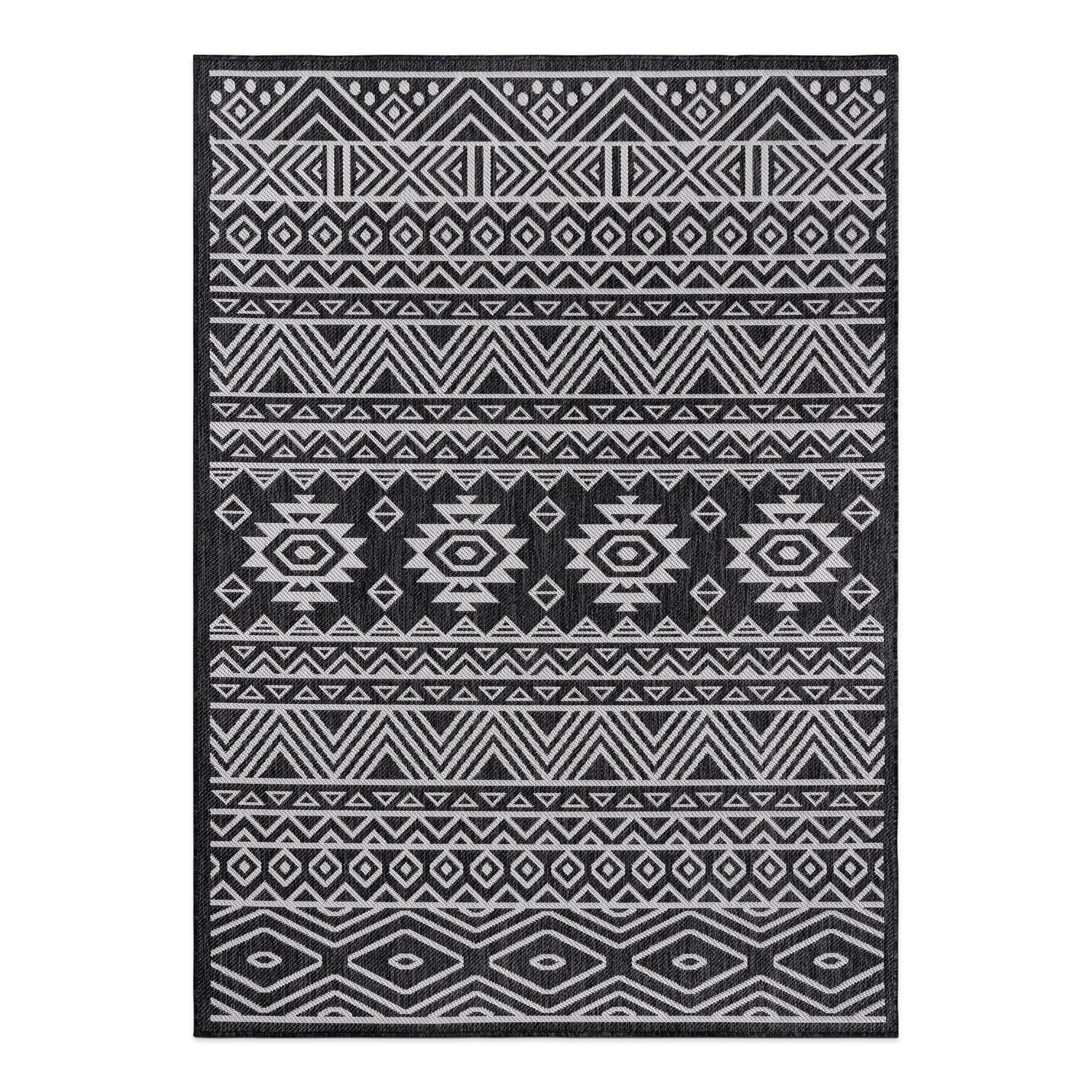World Rug Gallery Distressed Geometric Bohemian Textured Flat Weave Indoor/Outdoor Area Rug