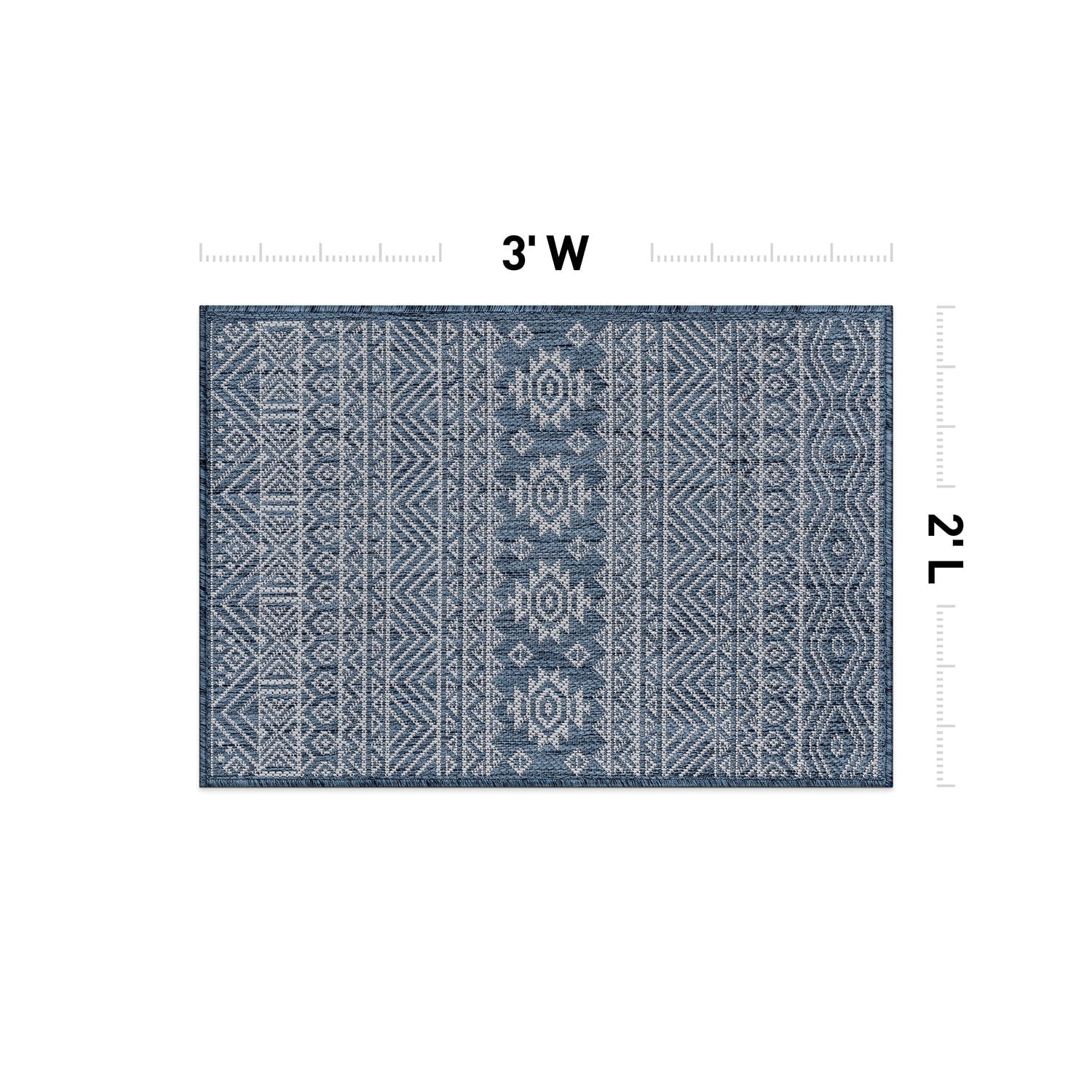World Rug Gallery Distressed Geometric Bohemian Textured Flat Weave Indoor/Outdoor Area Rug