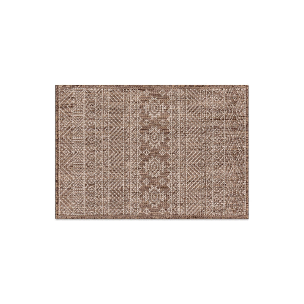 World Rug Gallery Distressed Geometric Bohemian Textured Flat Weave Indoor/Outdoor Area Rug