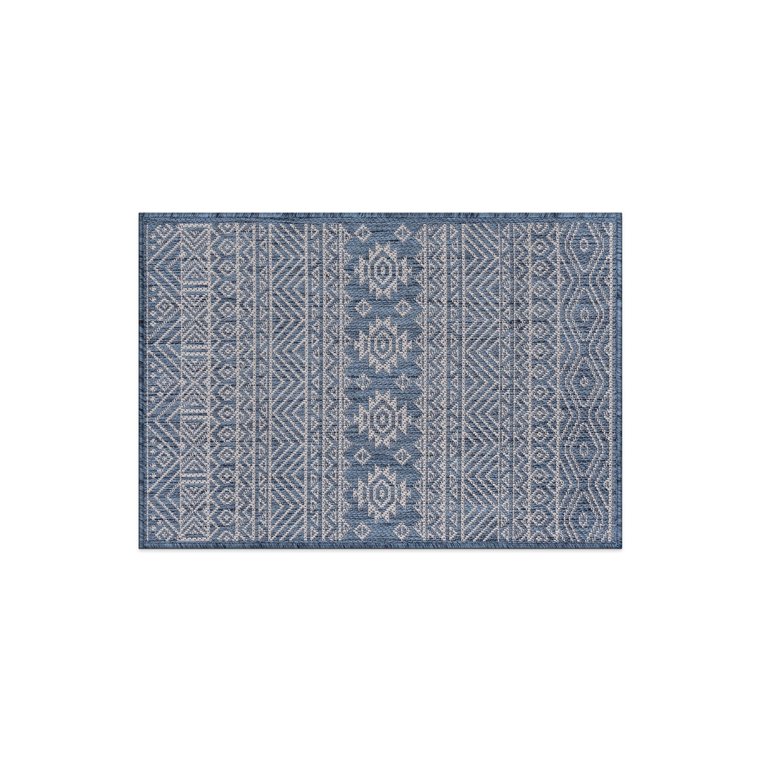 World Rug Gallery Distressed Geometric Bohemian Textured Flat Weave Indoor/Outdoor Area Rug