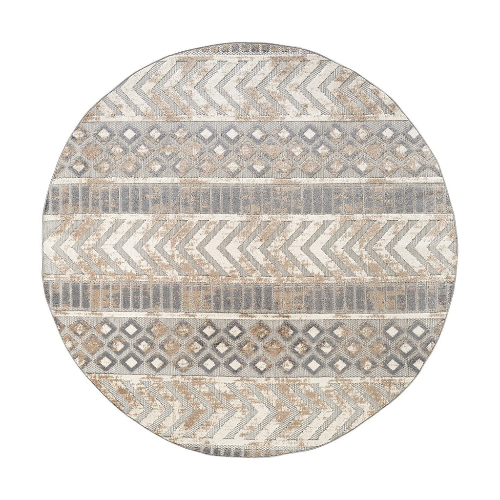 World Rug Gallery Distressed Geometric Indoor/Outdoor Area Rug