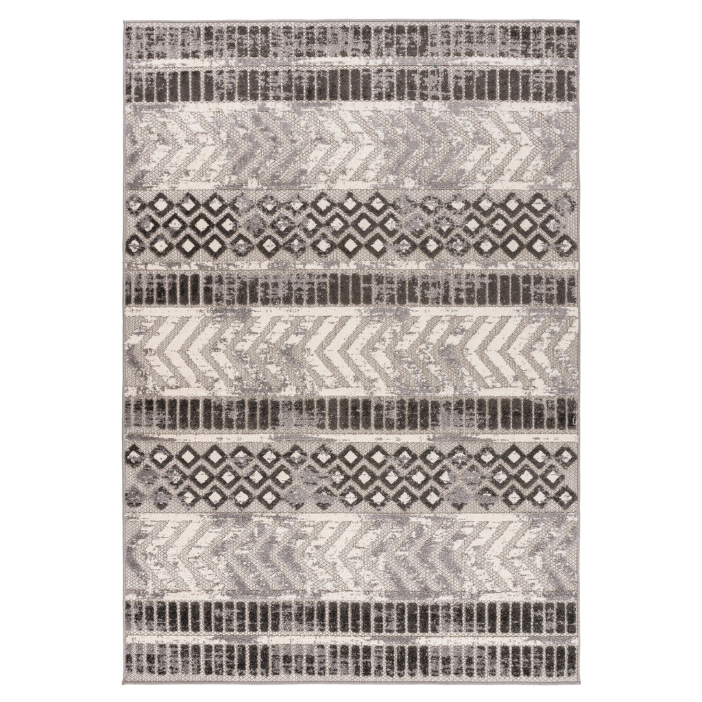 World Rug Gallery Distressed Geometric Indoor/Outdoor Area Rug