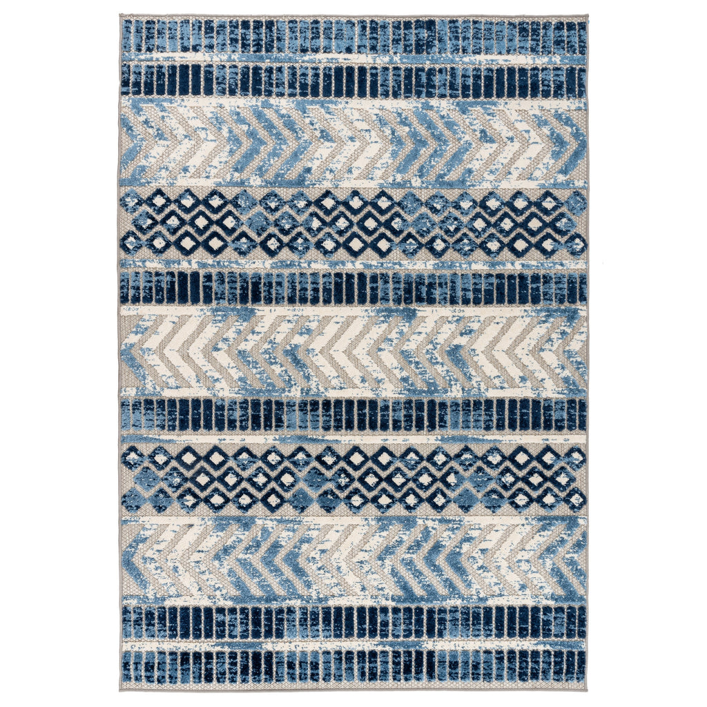 World Rug Gallery Distressed Geometric Indoor/Outdoor Area Rug