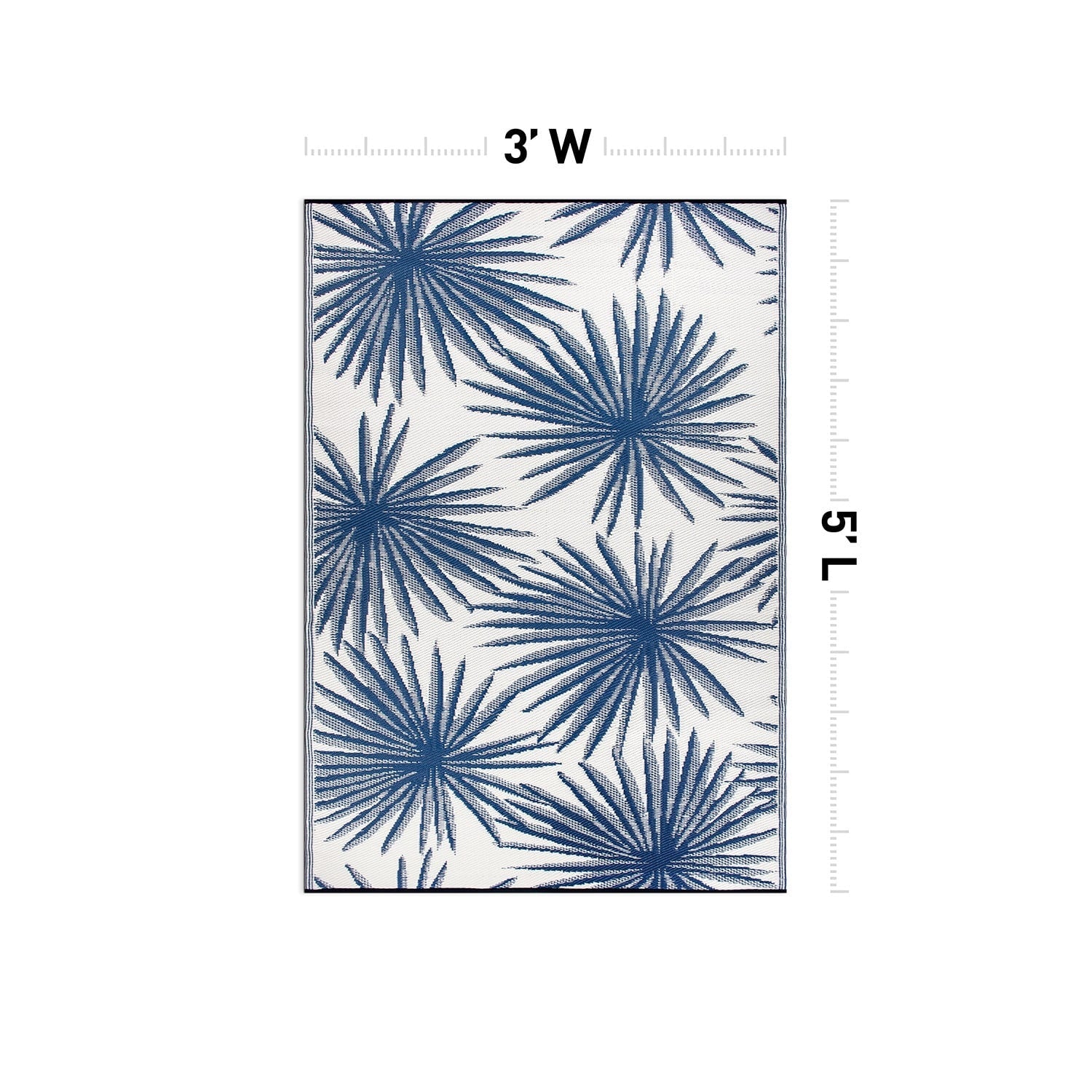 World Rug Gallery Floral Tropical Reversible Recycled Plastic Outdoor Rugs