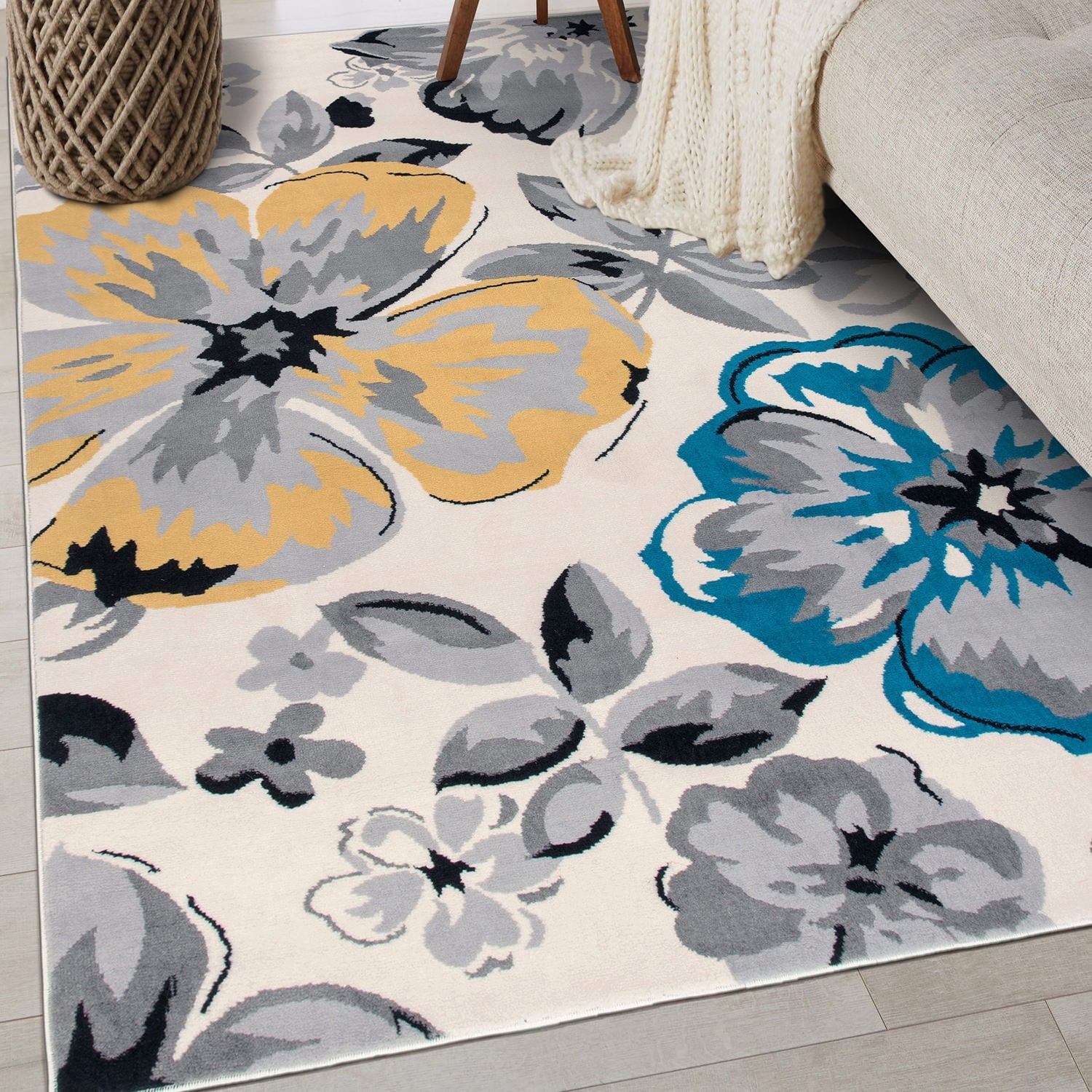 World Rug Gallery Modern Floral Design Area Rug