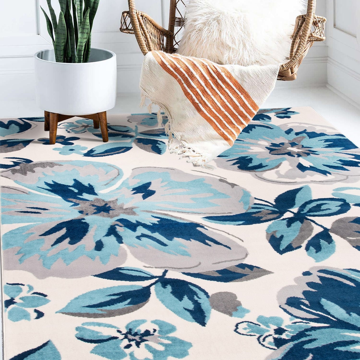 World Rug Gallery Modern Floral Design Area Rug