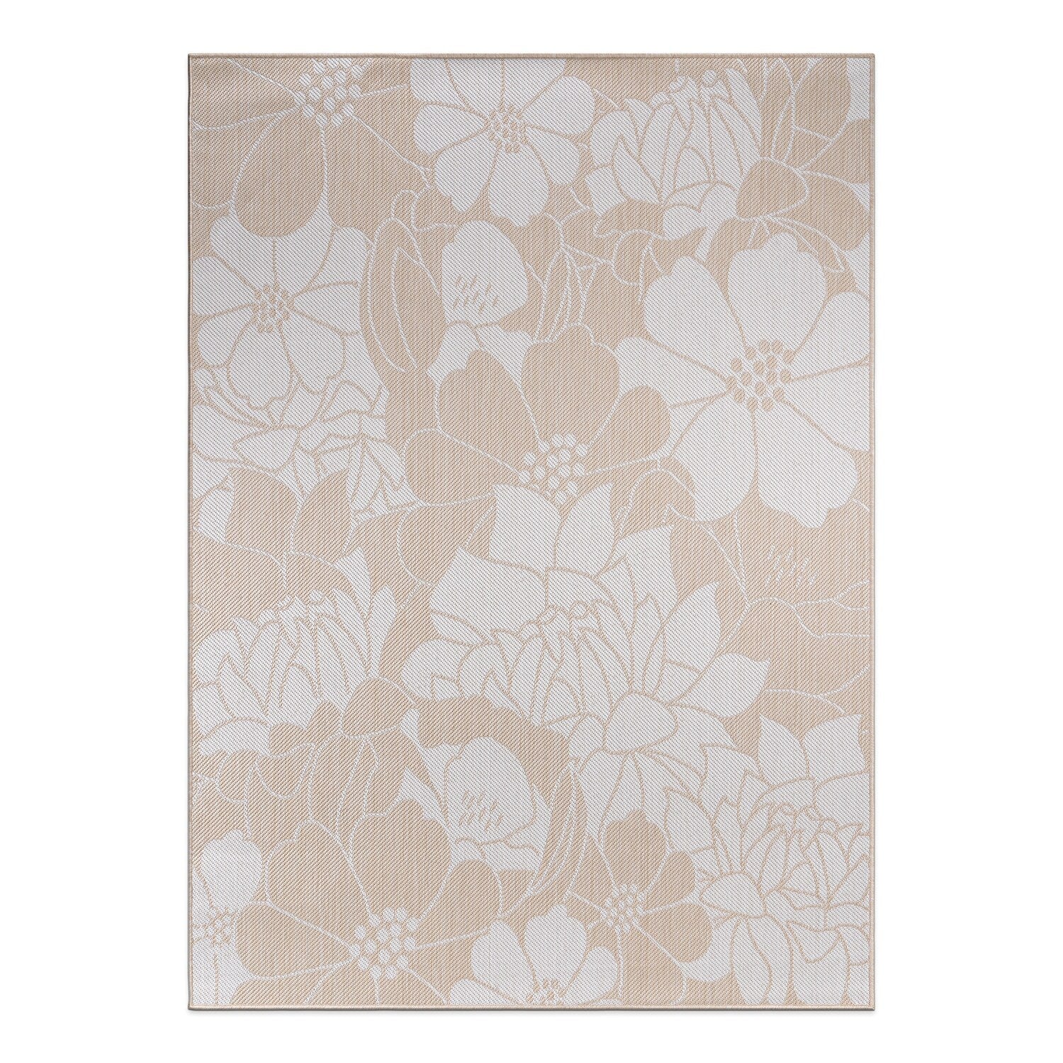 World Rug Gallery Modern Floral Flowers Textured Flat Weave Indoor/Outdoor Area Rug