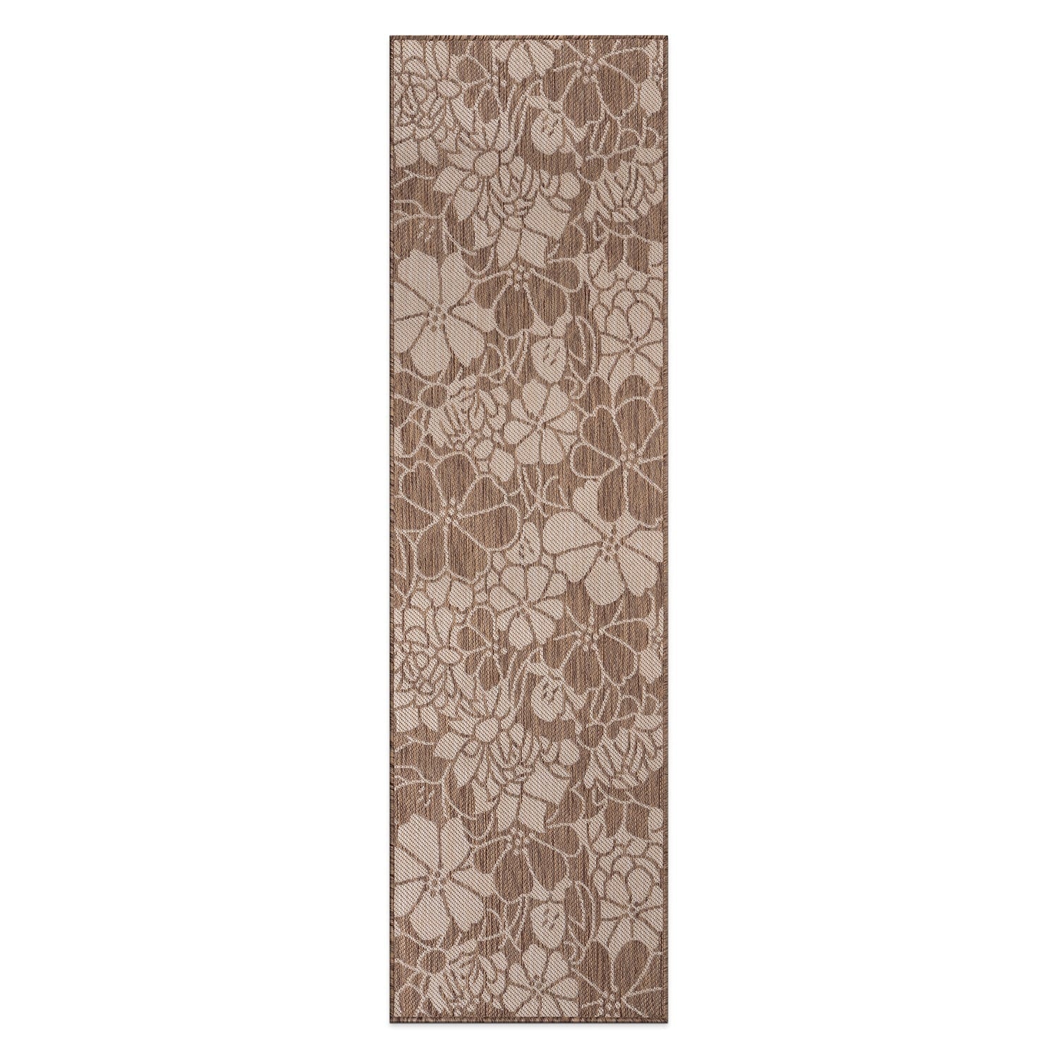 World Rug Gallery Modern Floral Flowers Textured Flat Weave Indoor/Outdoor Area Rug