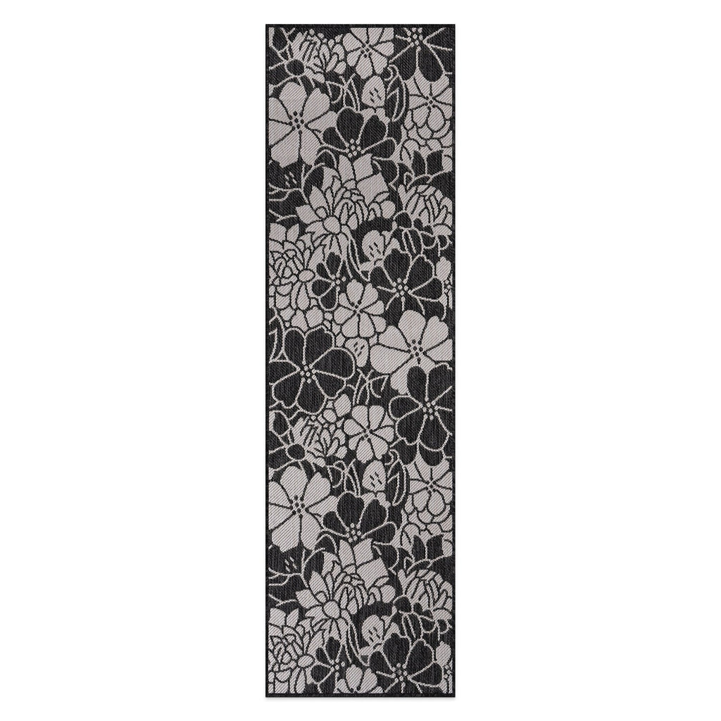 World Rug Gallery Modern Floral Flowers Textured Flat Weave Indoor/Outdoor Area Rug