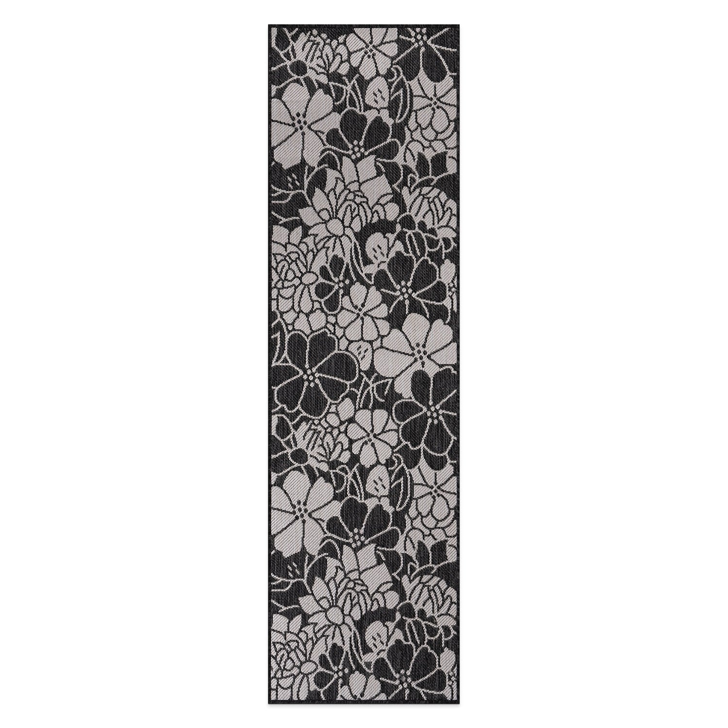 World Rug Gallery Modern Floral Flowers Textured Flat Weave Indoor/Outdoor Area Rug