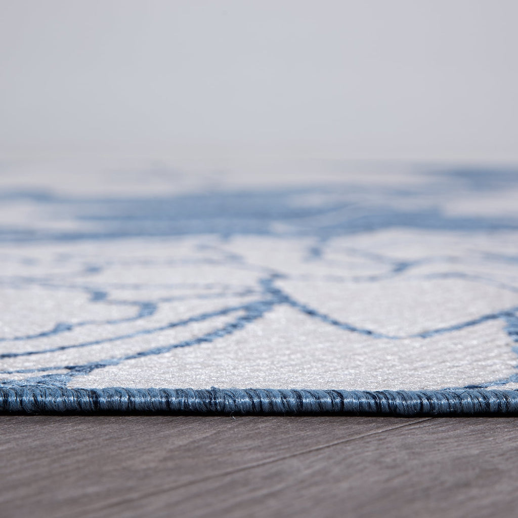 World Rug Gallery Modern Floral Flowers Textured Flat Weave Indoor/Outdoor Area Rug