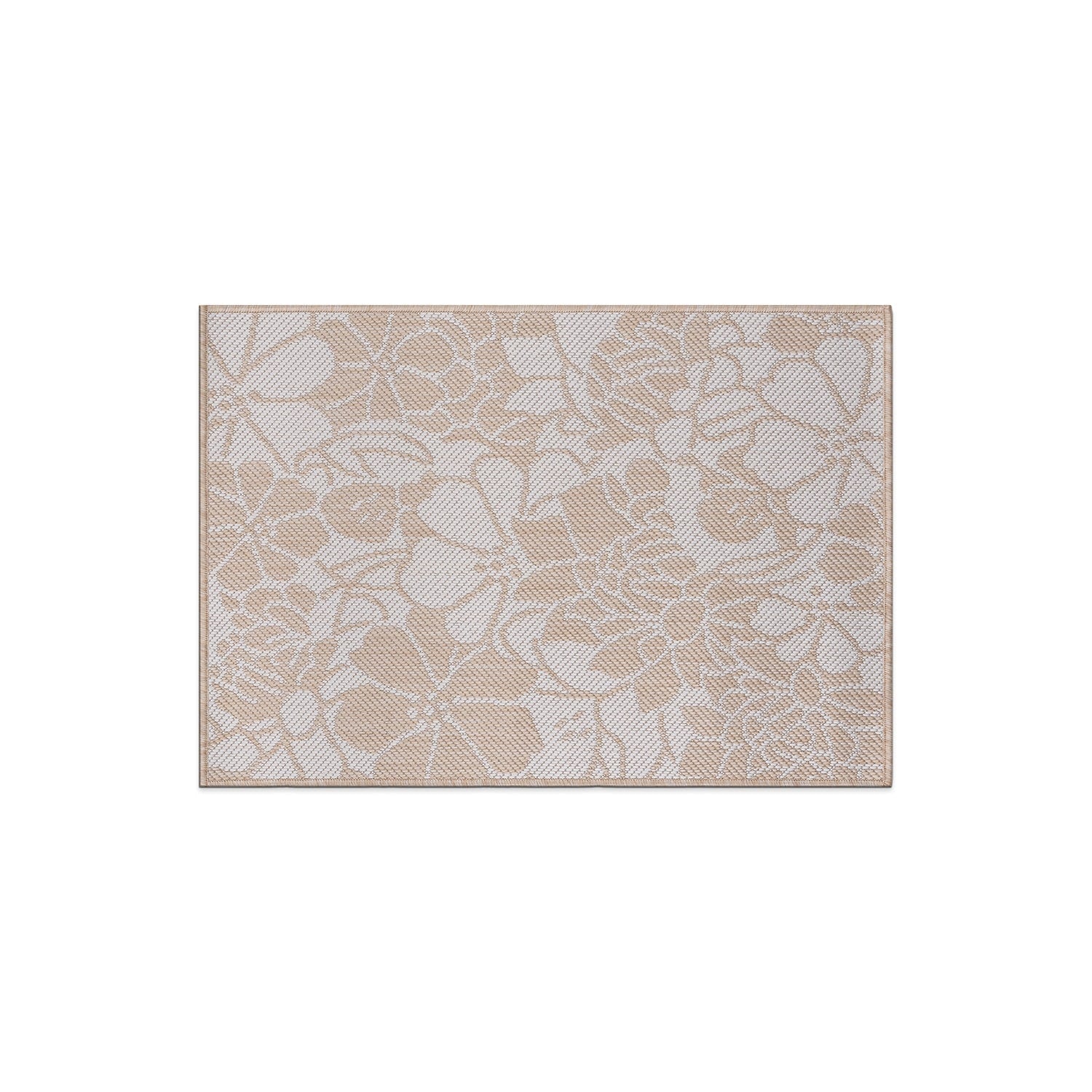 World Rug Gallery Modern Floral Flowers Textured Flat Weave Indoor/Outdoor Area Rug