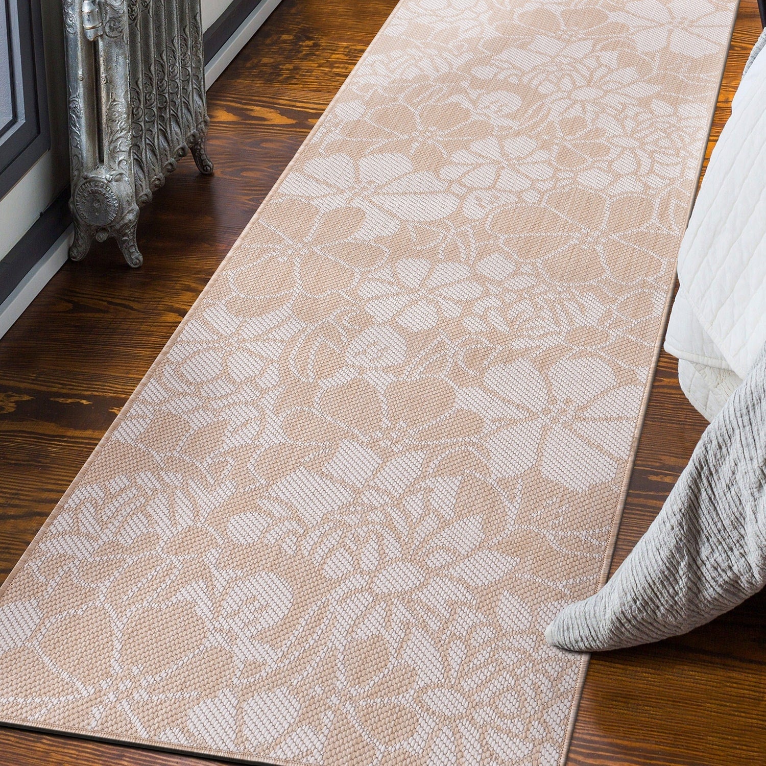 World Rug Gallery Modern Floral Flowers Textured Flat Weave Indoor/Outdoor Area Rug