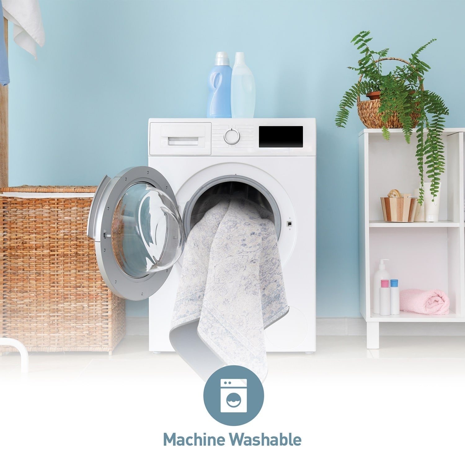 World Rug Gallery Transitional Bordered Vintage Machine Washable Non Slip Area Rug