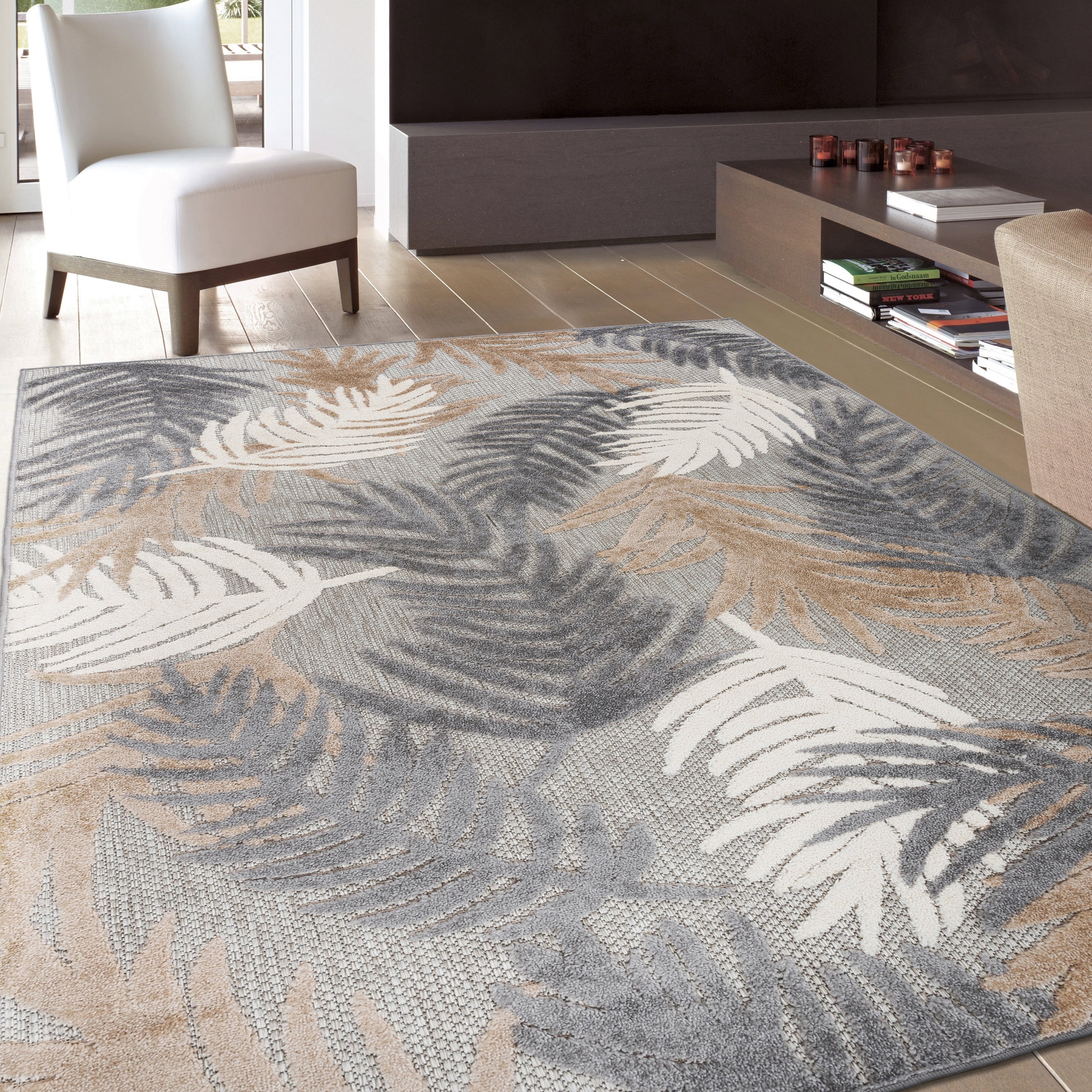 World Rug Gallery Tropical Floral Modern Indoor/Outdoor Area Rug