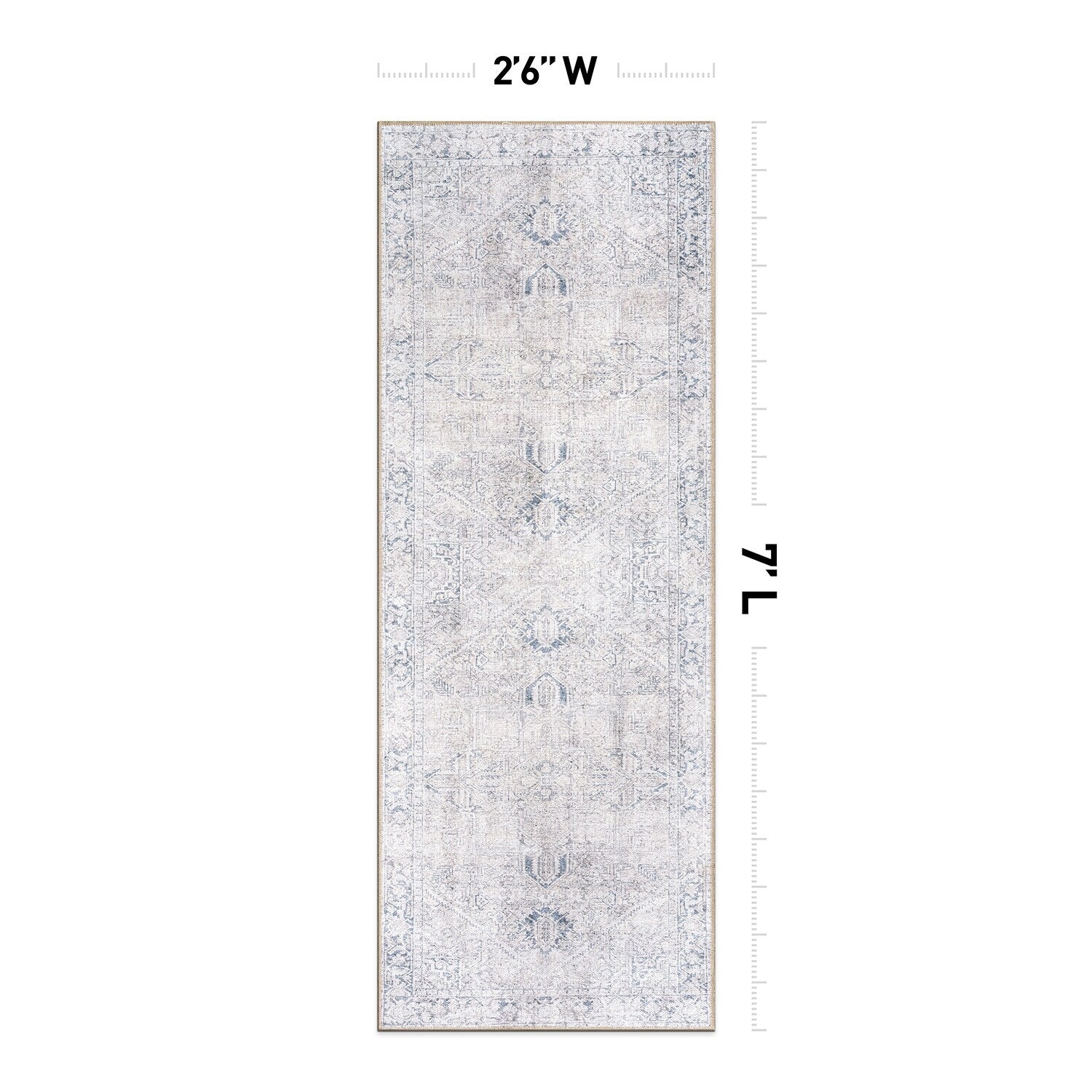 World Rug Gallery Vintage Boho Medallion Machine Washable Non Slip Area Rug