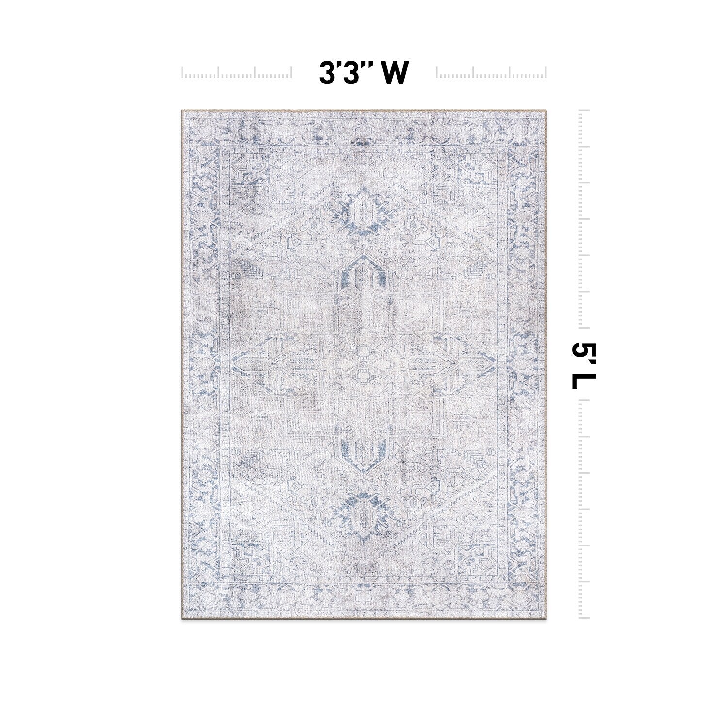 World Rug Gallery Vintage Boho Medallion Machine Washable Non Slip Area Rug