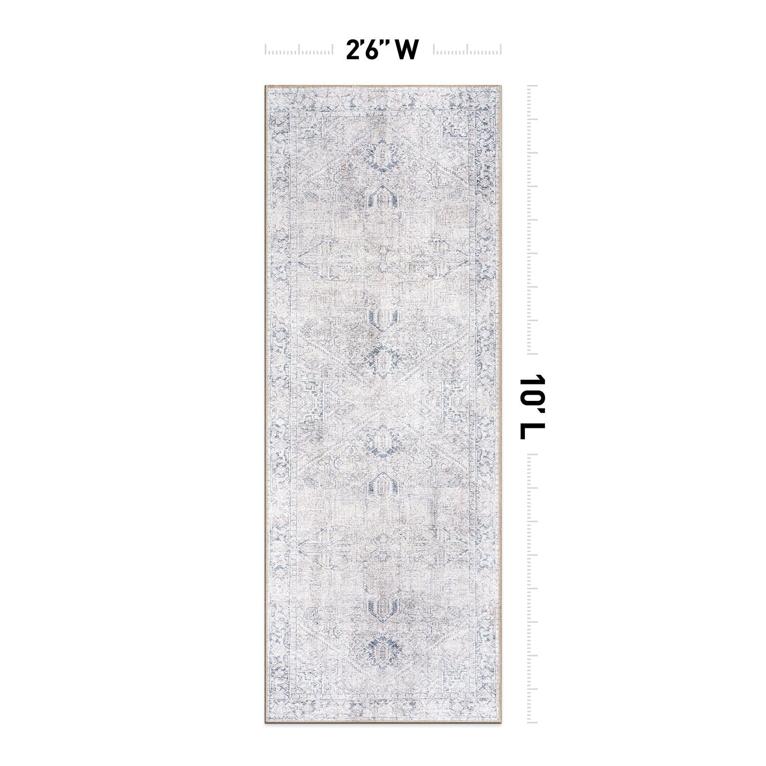 World Rug Gallery Vintage Boho Medallion Machine Washable Non Slip Area Rug