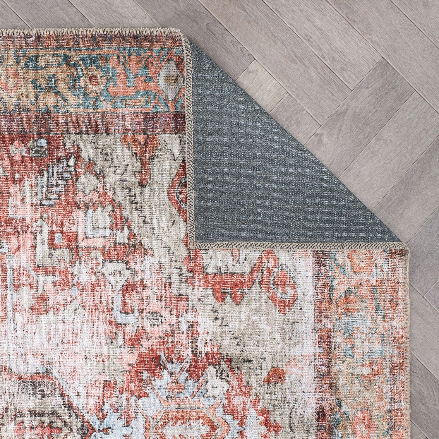 World Rug Gallery Vintage Boho Medallion Machine Washable Non Slip Area Rug