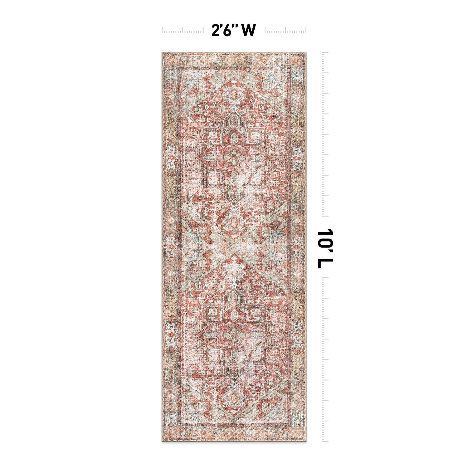 World Rug Gallery Vintage Boho Medallion Machine Washable Non Slip Area Rug
