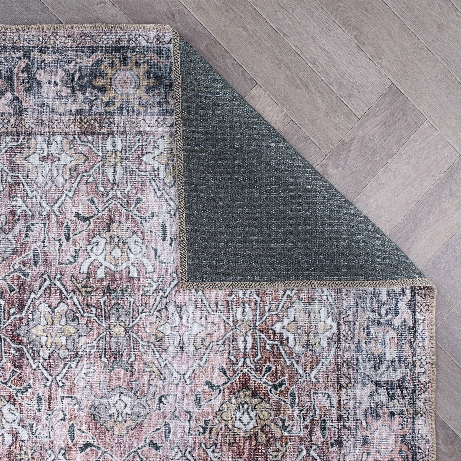 World Rug Gallery Vintage Distressed Machine Washable Non Slip Area Rug