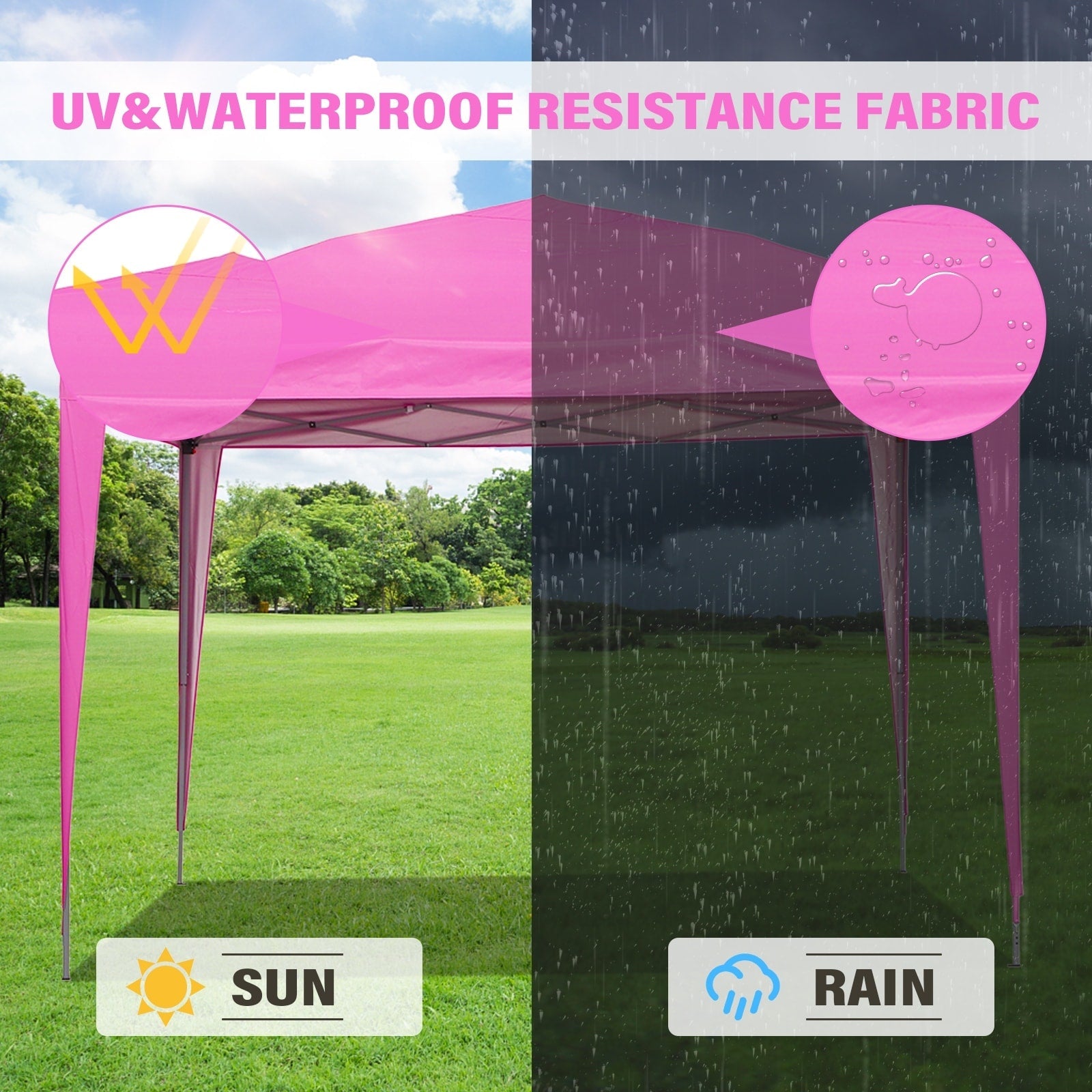 Zenova 10' x 10' Outdoor Pop Up Canopy Tent Patio Gazebo Party Wedding Tent